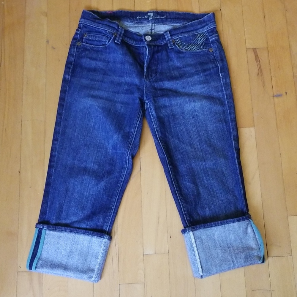 7 for all mankind distressed crop Jeans sz 26